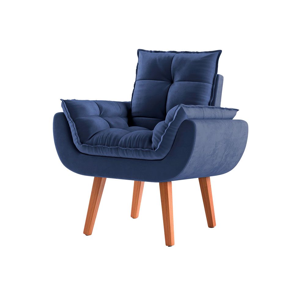 Poltrona Lidi Velosuede Azul Marinho