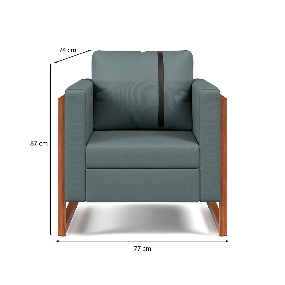 Poltrona Lin Linho Verde Sage