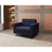 Poltrona Living Pé Palito Linho Cotton Azul Marinho