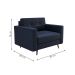 Poltrona Living Pé Palito Linho Cotton Azul Marinho