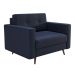Poltrona Living Pé Palito Linho Cotton Azul Marinho