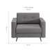 Poltrona Living Pé Palito Linho Cotton Cinza