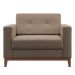 Poltrona Living Pés e Base em Madeira Linho Cotton Bege
