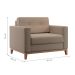 Poltrona Living Pés e Base em Madeira Linho Cotton Bege