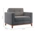 Poltrona Living Pés e Base em Madeira Linho Cotton Cinza