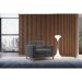 Poltrona Living Pés e Base em Madeira Linho Cotton Grafite