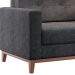 Poltrona Living Pés e Base em Madeira Linho Cotton Grafite