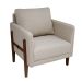 Poltrona Nice Linho Bege e Imbuia