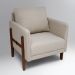 Poltrona Nice Linho Bege e Imbuia