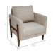 Poltrona Nice Linho Bege e Imbuia