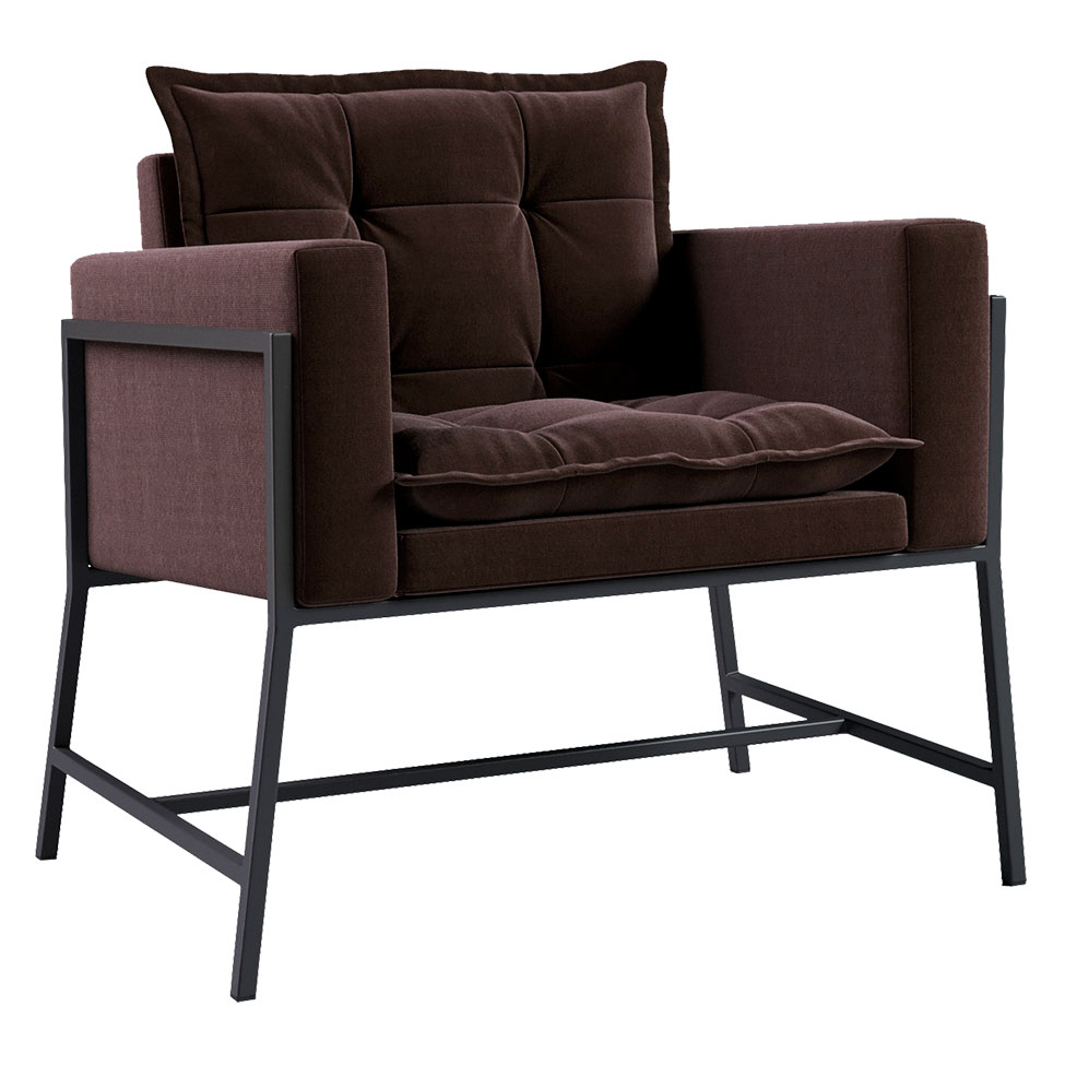 Poltrona Nixon Suede Marrom