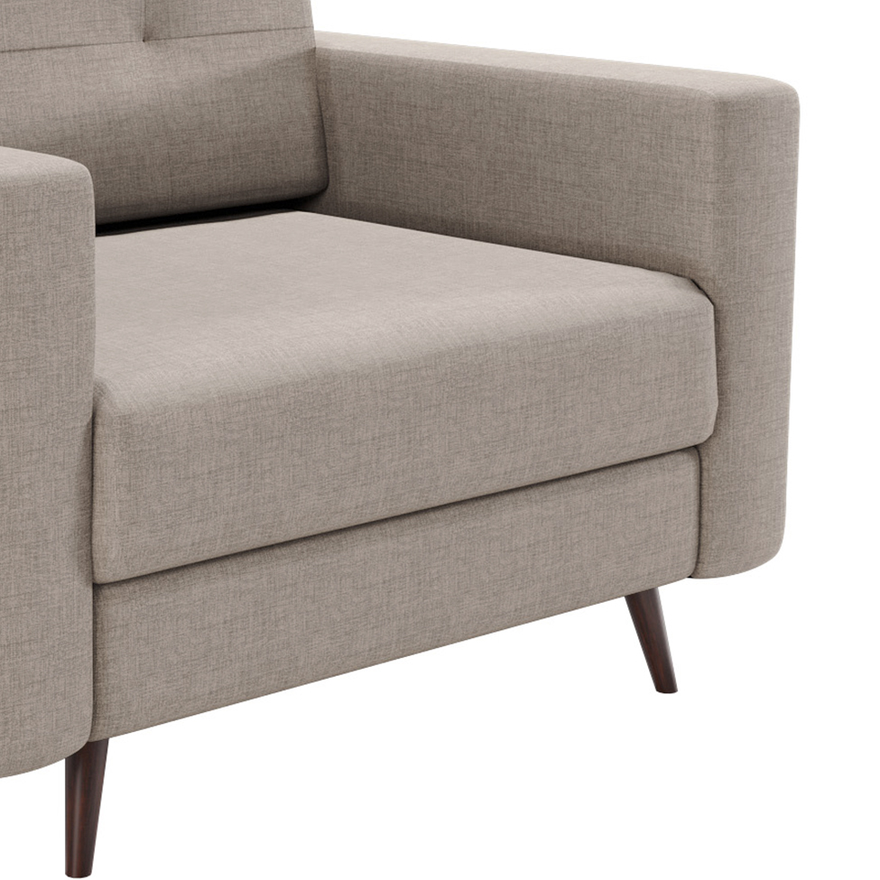 Poltrona Pé Palito Living Linho Cotton Cru