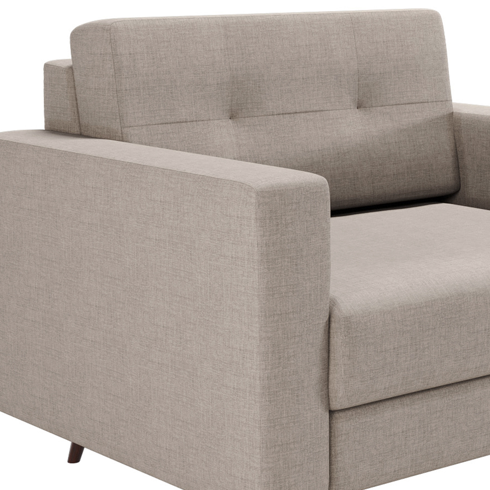 Poltrona Pé Palito Living Linho Cotton Cru