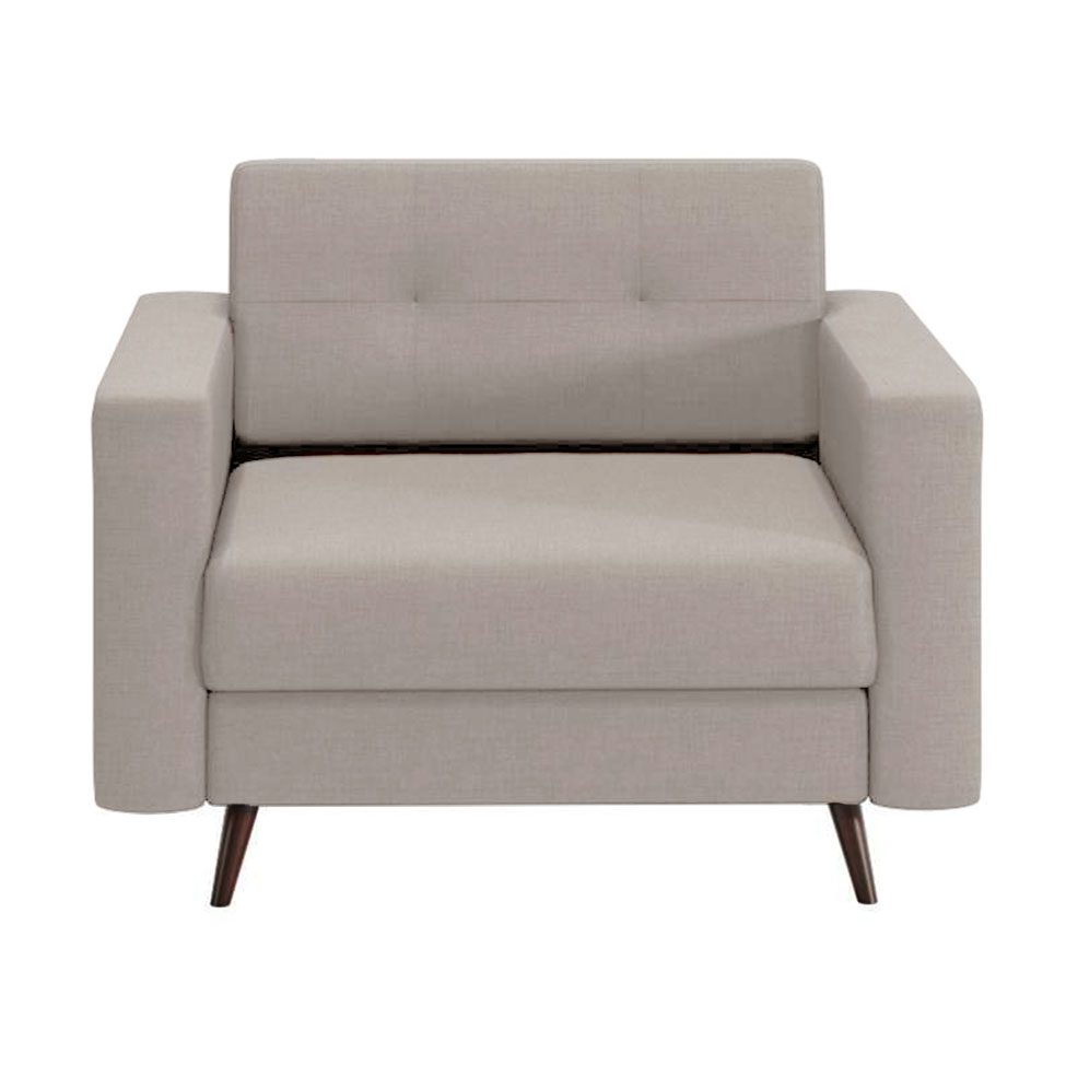 Poltrona Pé Palito Living Linho Cotton Cru