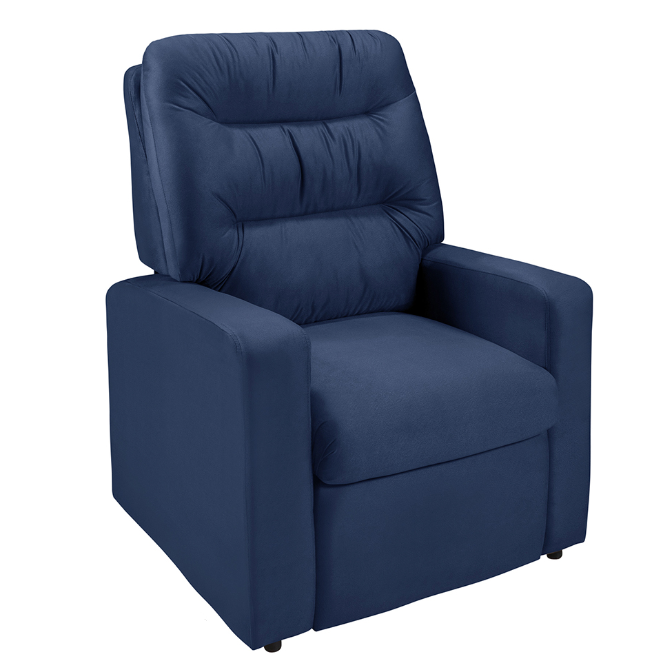 Poltrona Reclinável Paris Suede Azul