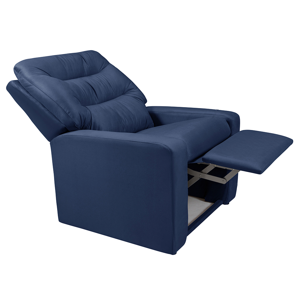 Poltrona Reclinável Paris Suede Azul