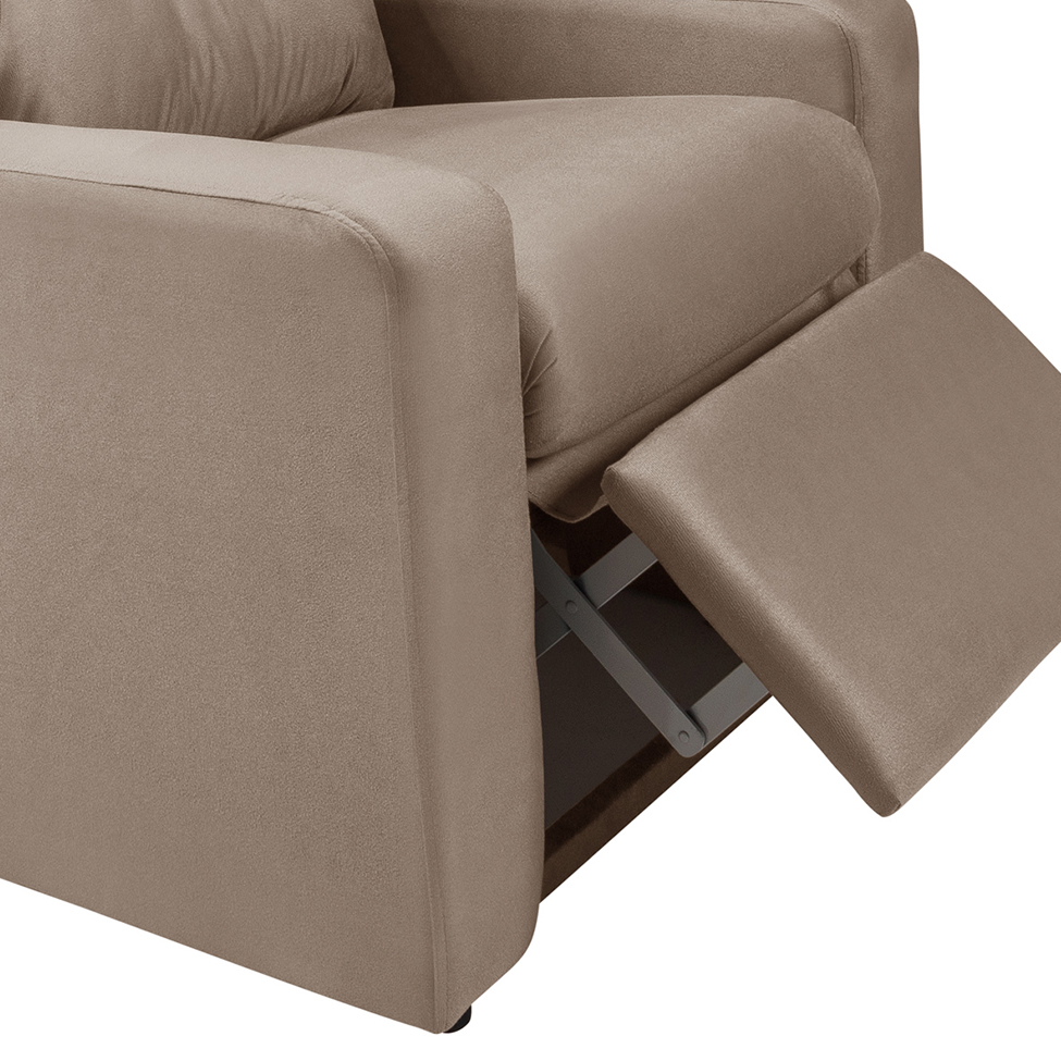 Poltrona Reclinável Paris Suede Chocolate
