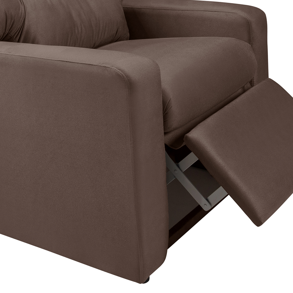 Poltrona Reclinável Paris Suede Marrom
