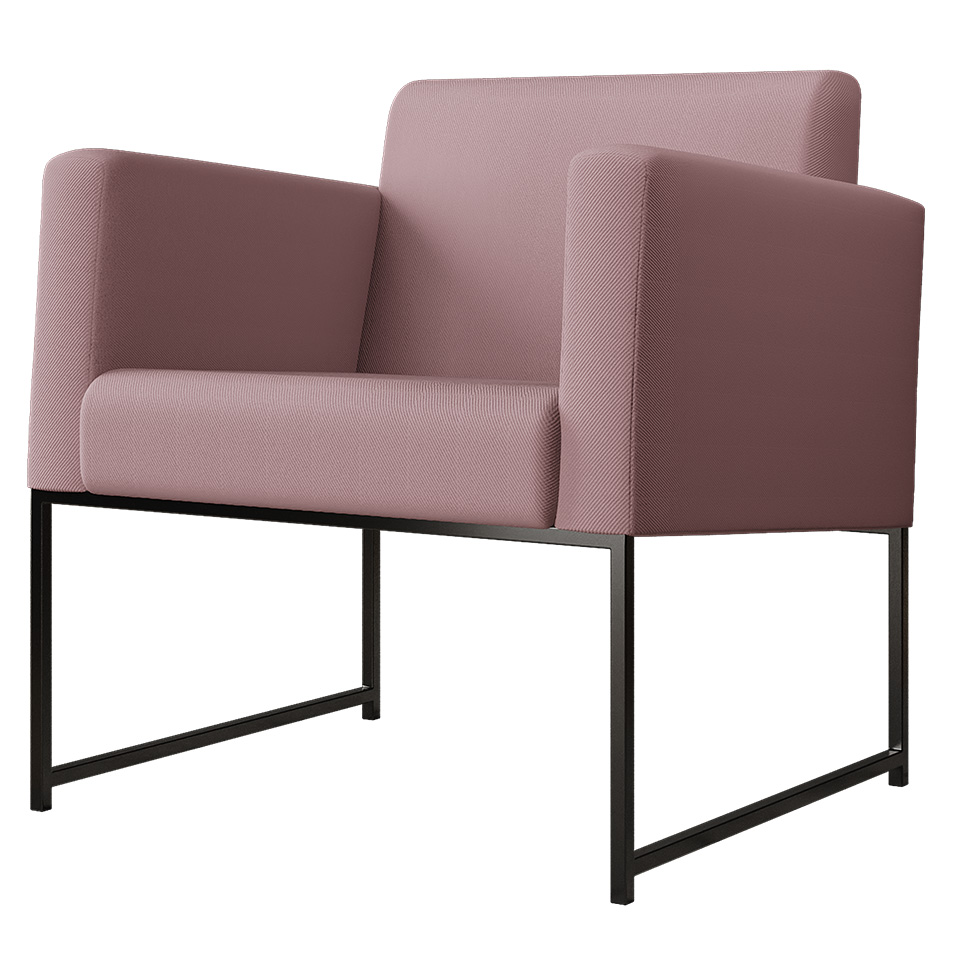 Poltrona Sara Suede Rosa Claro