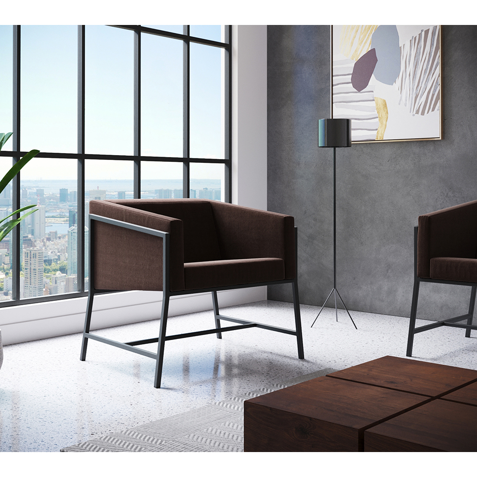 Poltrona Truman Suede Marrom