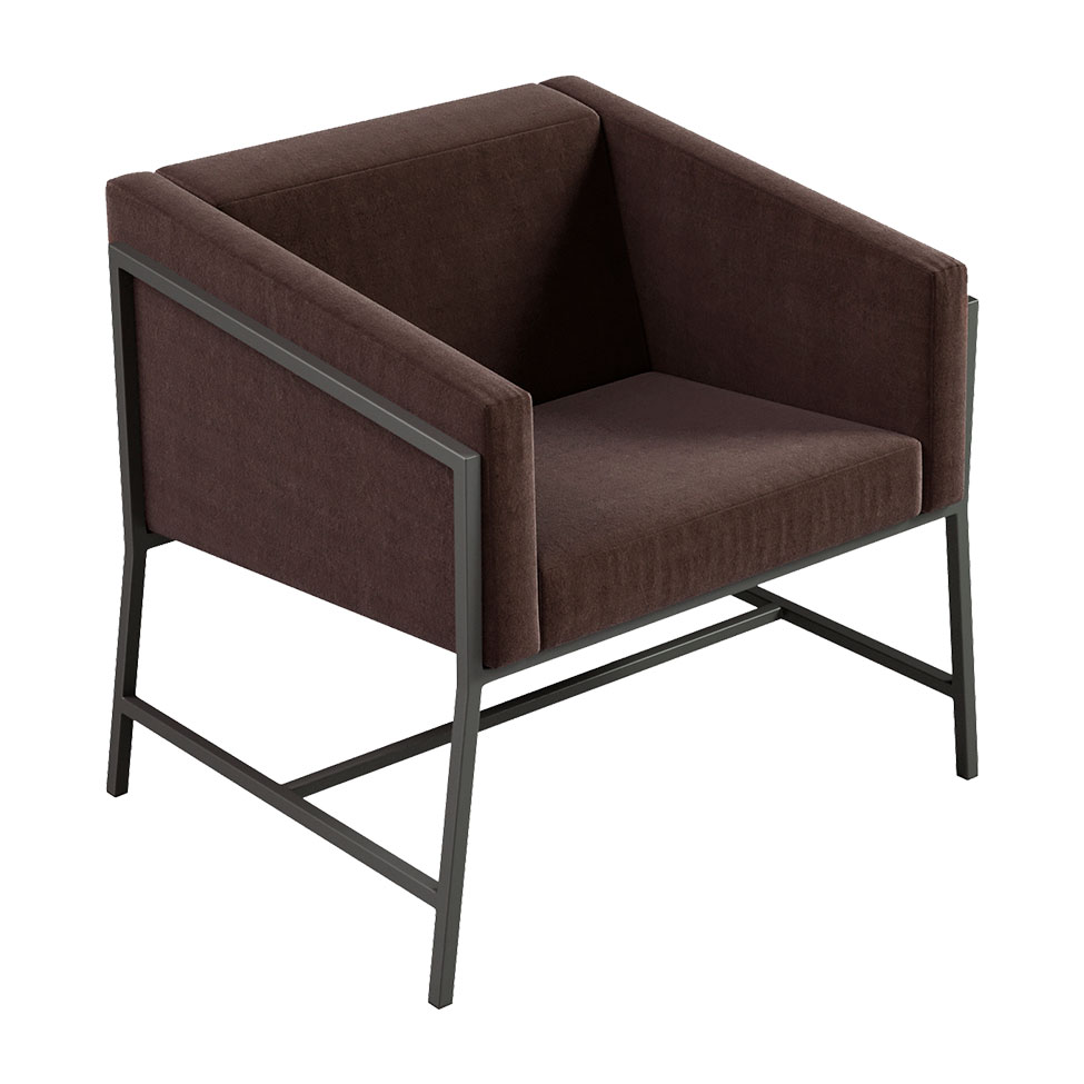 Poltrona Truman Suede Marrom