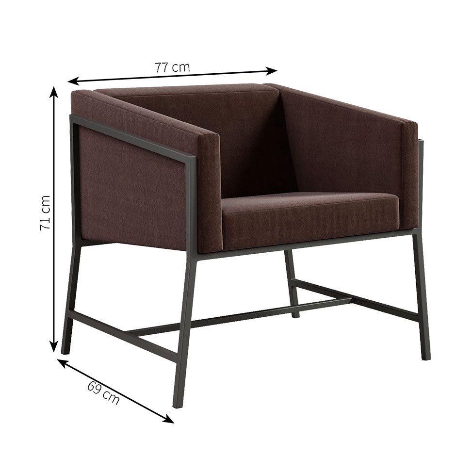 Poltrona Truman Suede Marrom