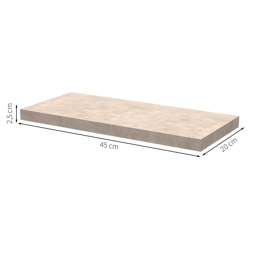 Prateleira Bamberg Concreto 45 cm