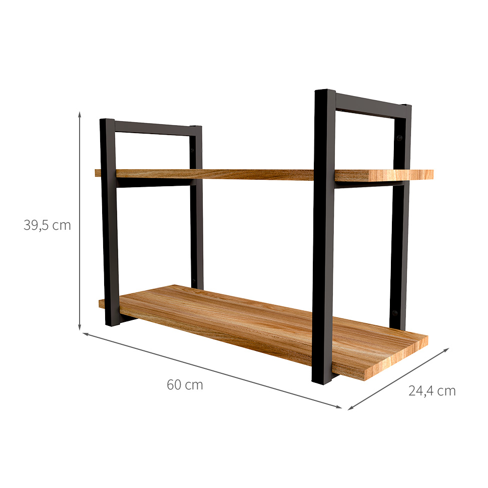 Prateleira Dupla UrbnFlex Mel e Preta