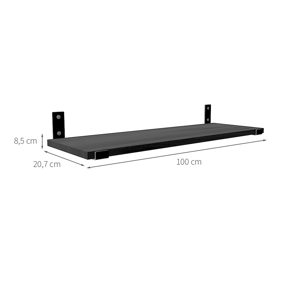 Prateleira UrbnFlex Preta 100 cm