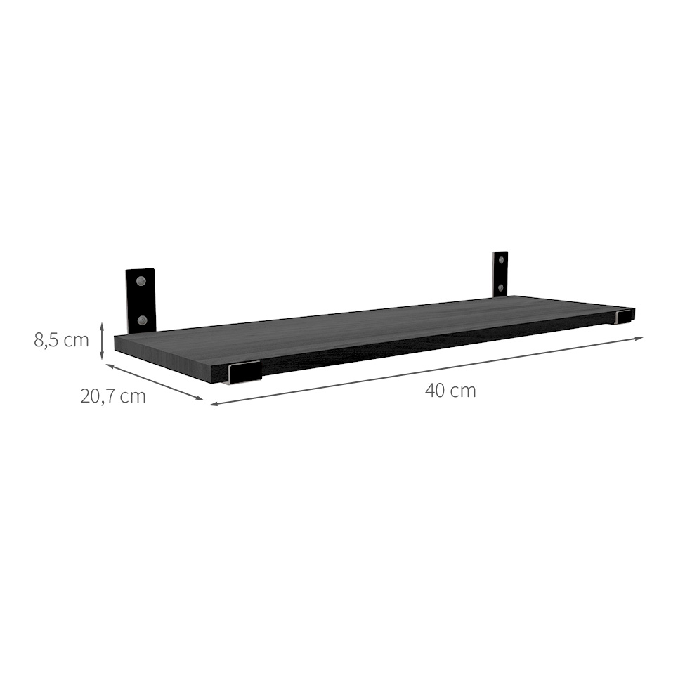 Prateleira UrbnFlex Preta 40 cm