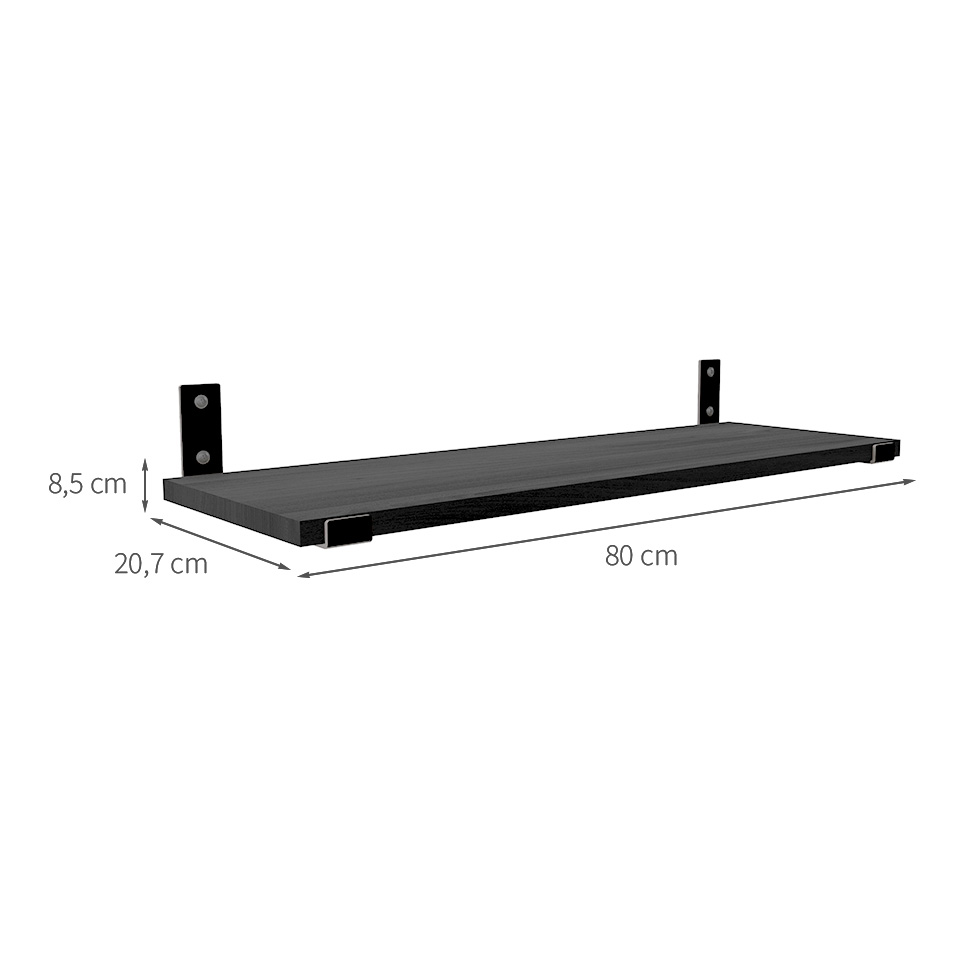 Prateleira UrbnFlex Preta 80 cm