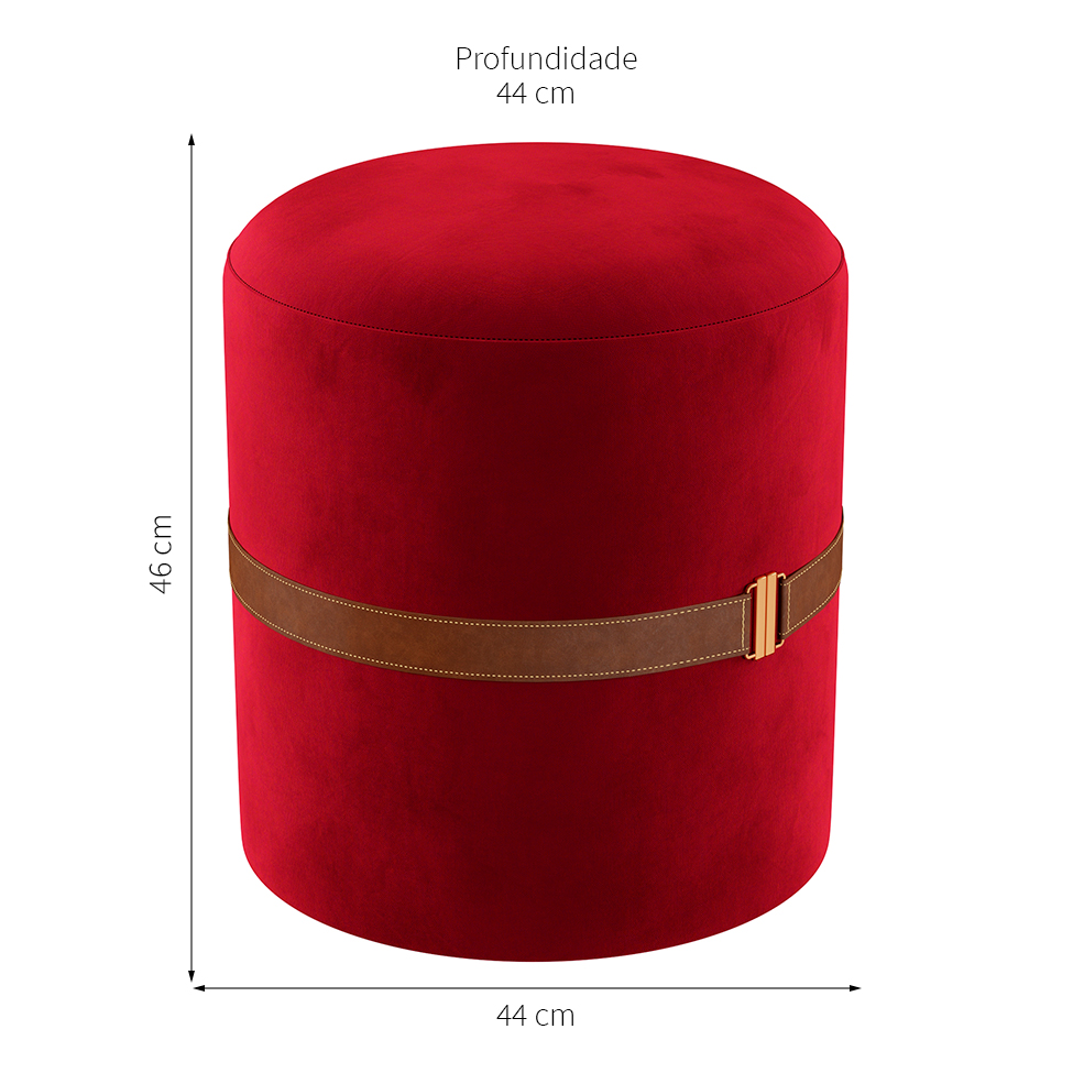 Puff Aston Vermelho e Marrom