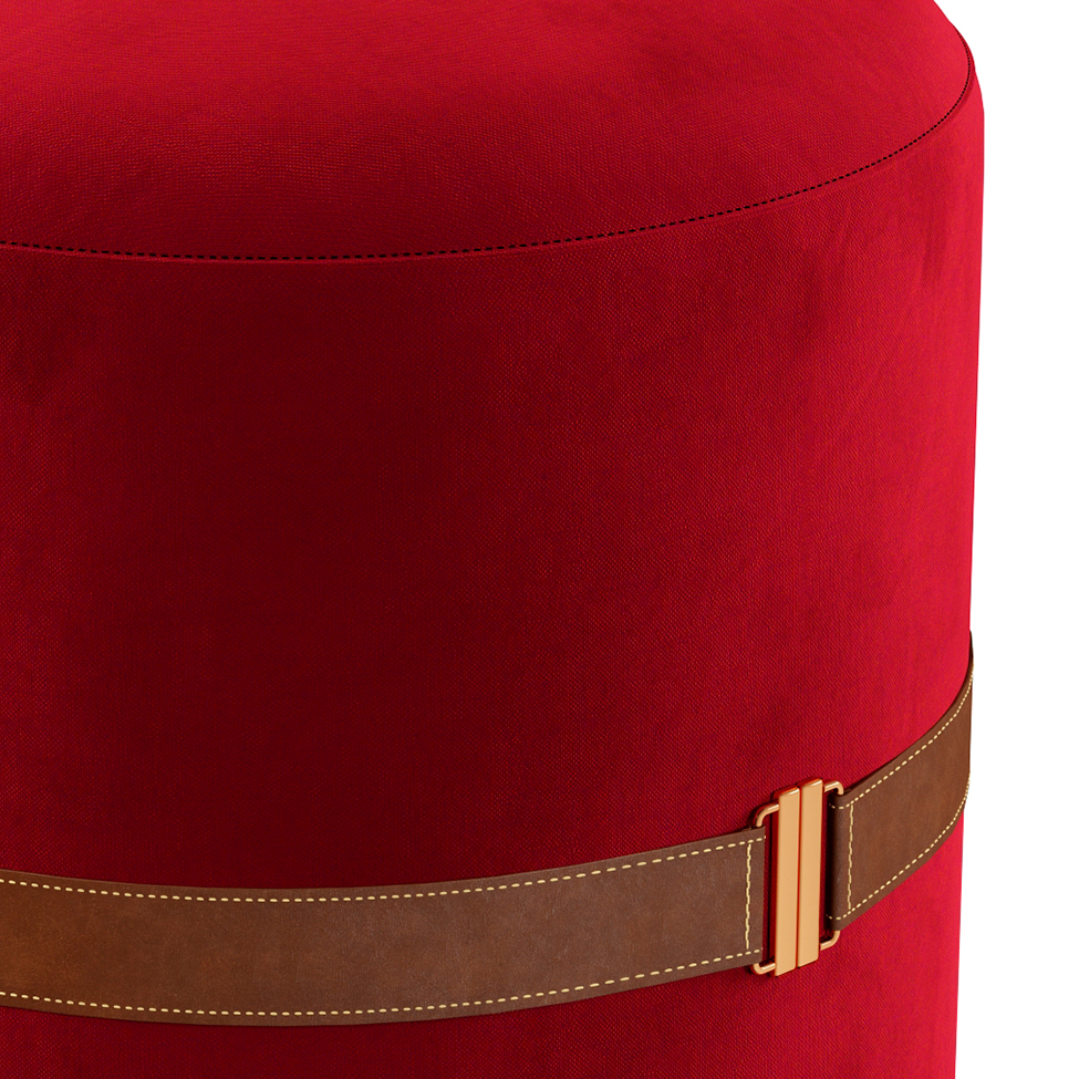 Puff Aston Vermelho e Marrom