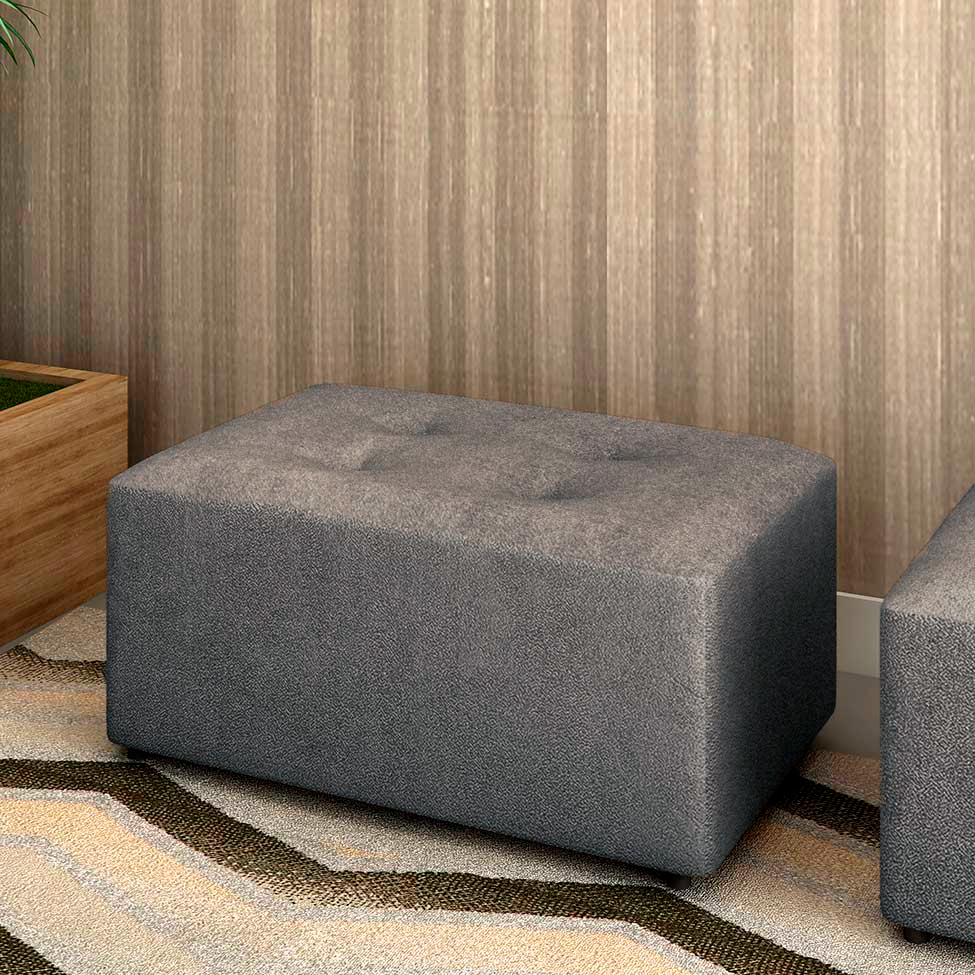 Puff Dijon Suede Cinza
