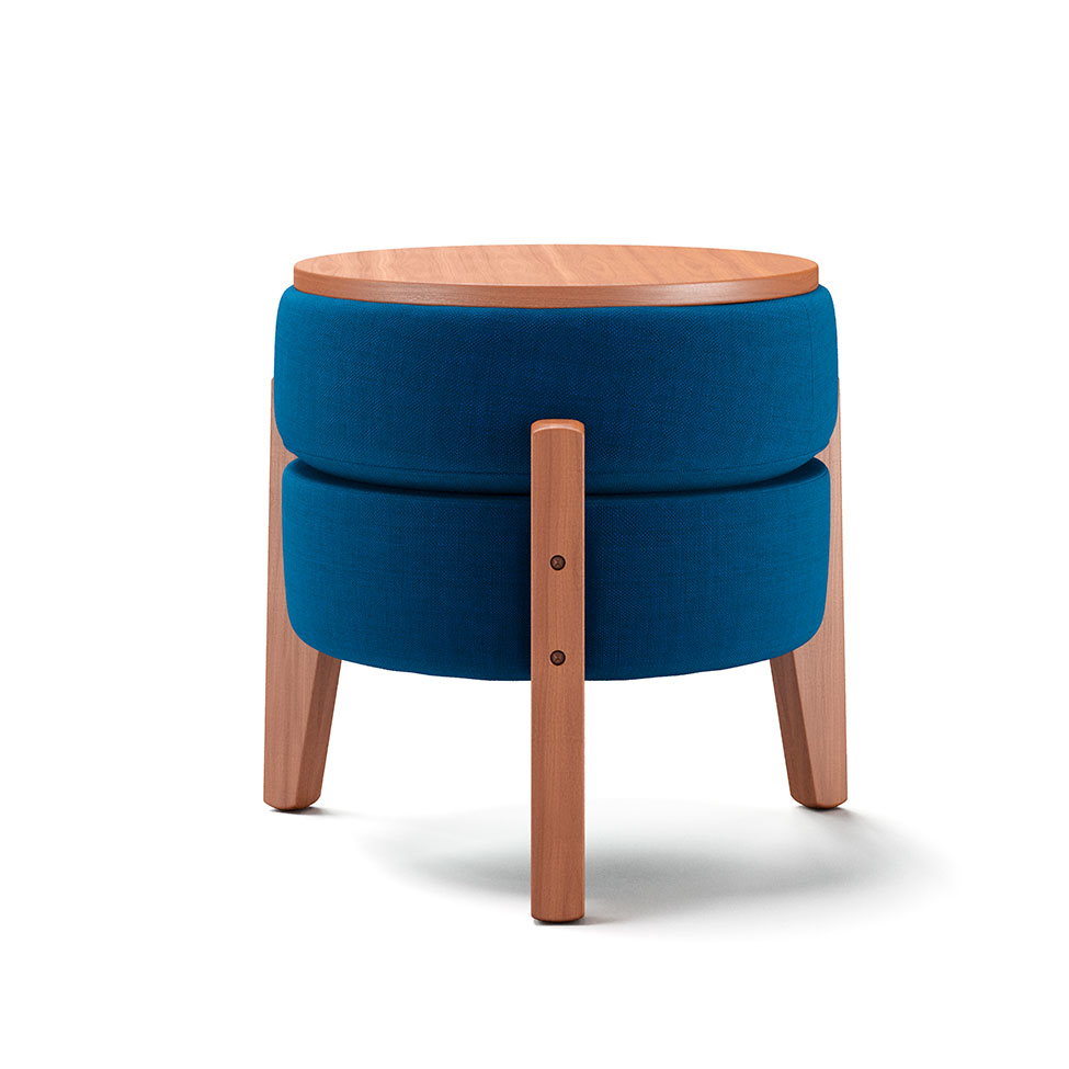 Puff Frapê Linho Azul Marinho 47 cm