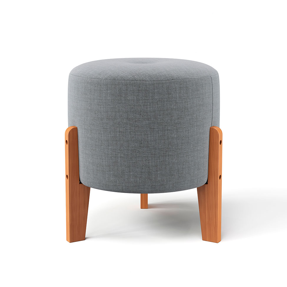 Puff Madagascar Linho Cinza 40 cm