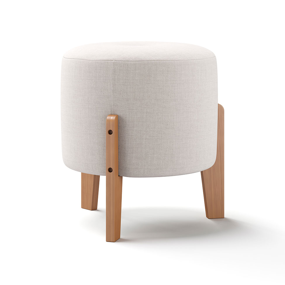 Puff Madagascar Linho Cru 40 cm