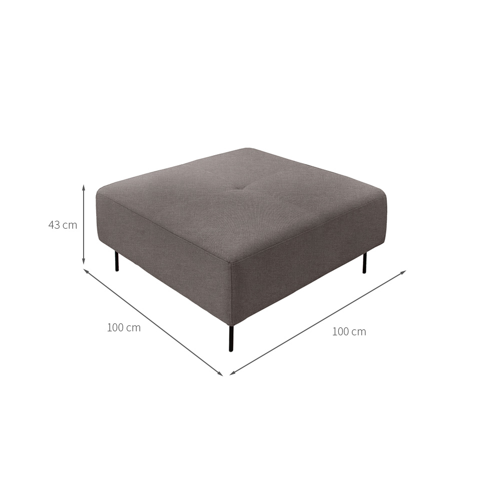 Puff Modular Da Vinci Poliéster Cinza
