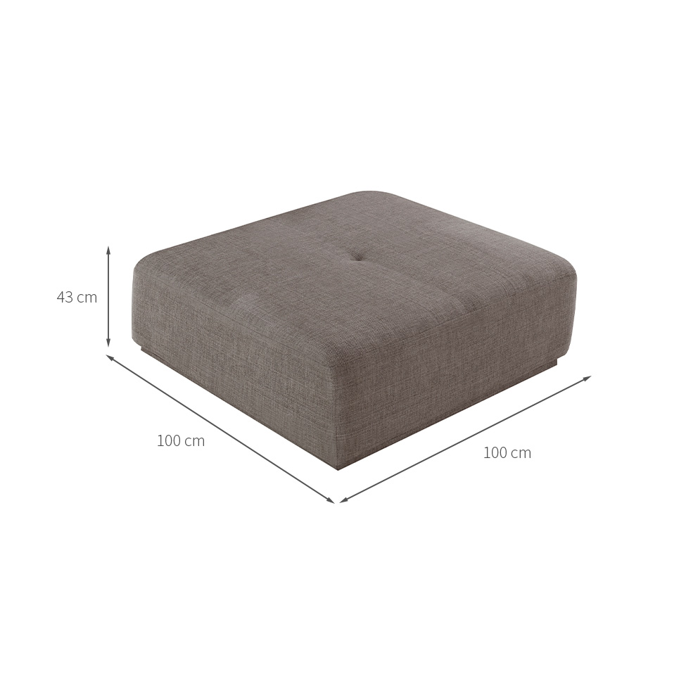 Puff Modular Dalí Poliéster Cinza