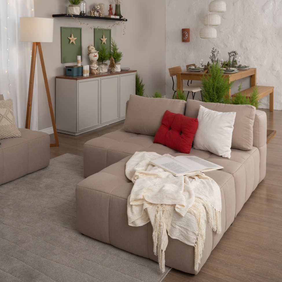 Puff Modular Soho Linho Bege