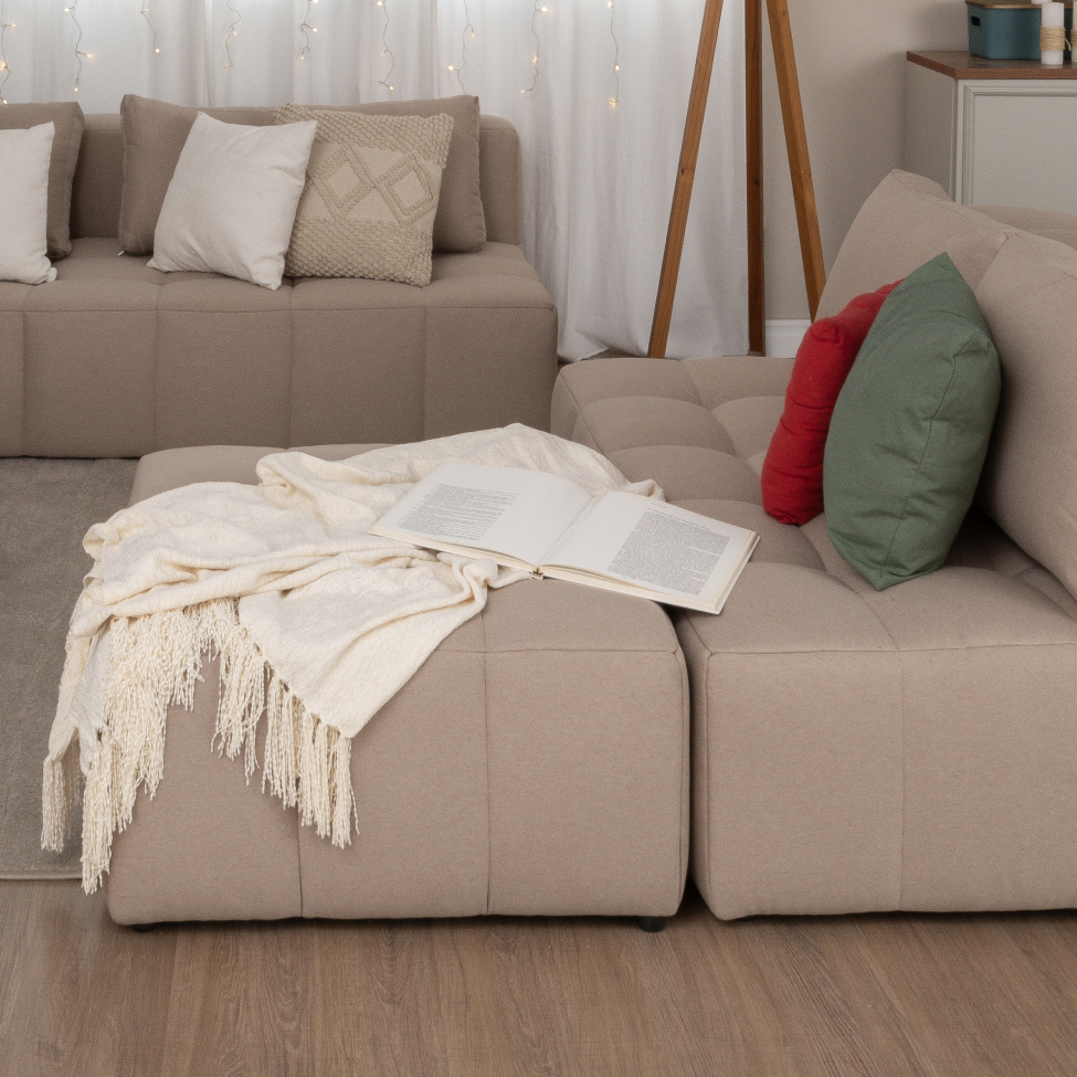 Puff Modular Soho Linho Bege