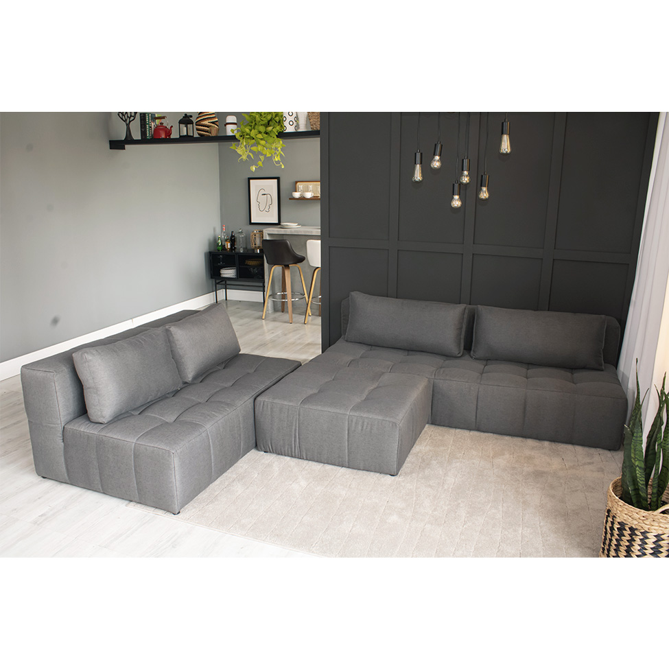 Puff Modular Soho Linho Cinza