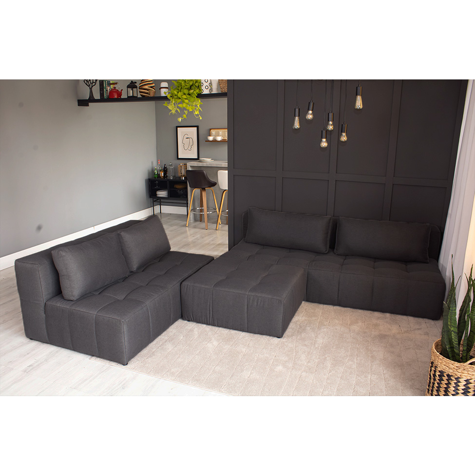 Puff Modular Soho Linho Grafite