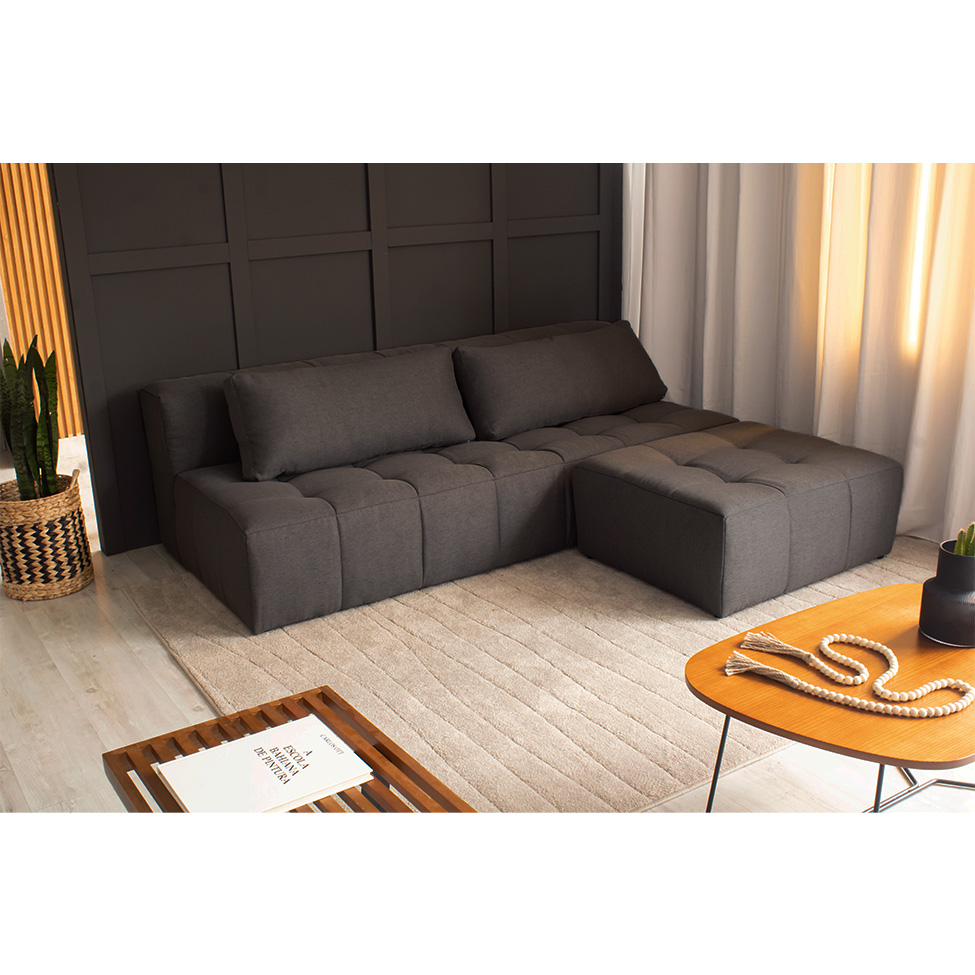 Puff Modular Soho Linho Grafite