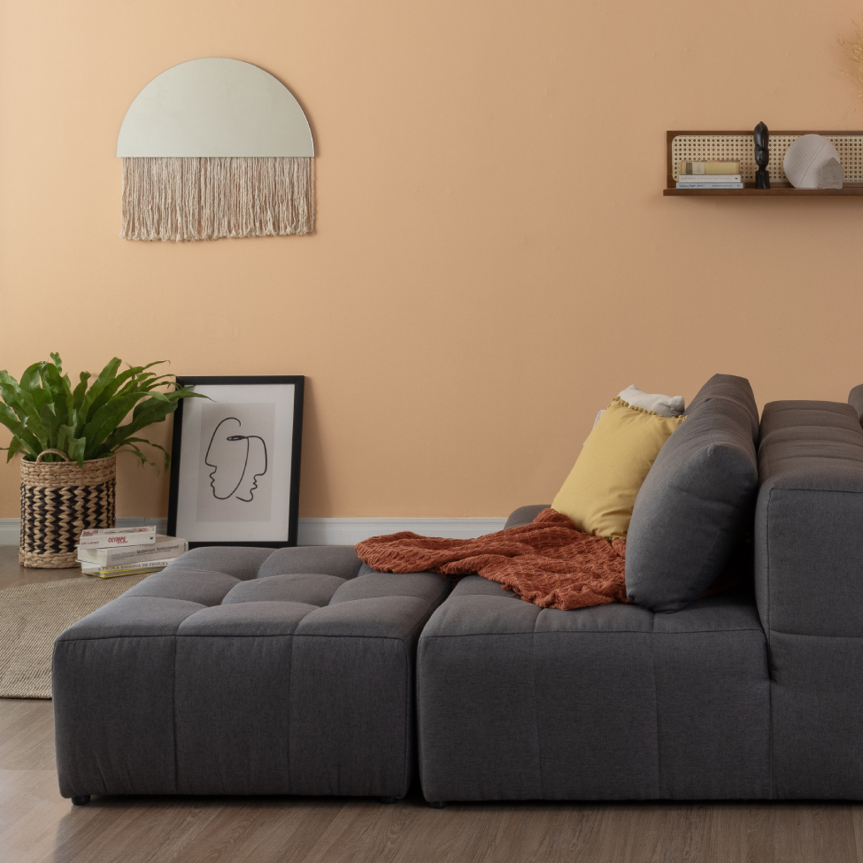 Puff Modular Soho Linho Grafite