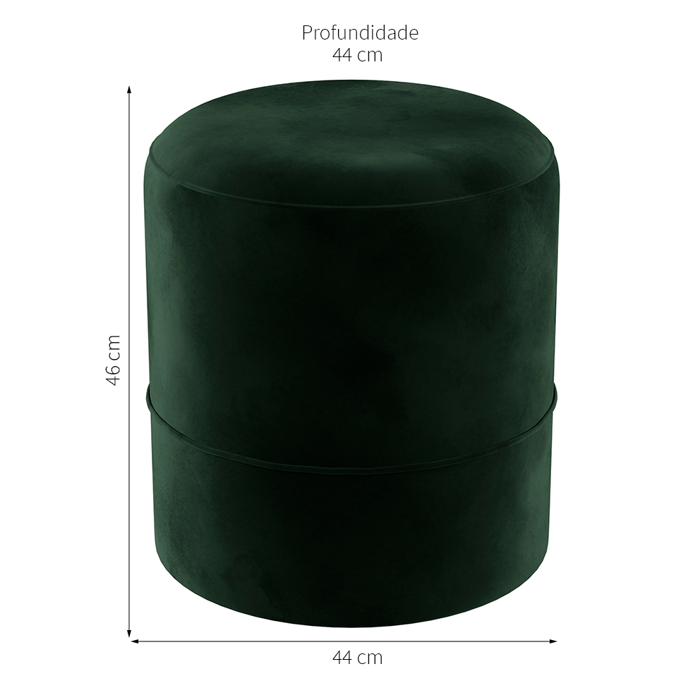 Puff Oxford Verde Musgo 44 cm