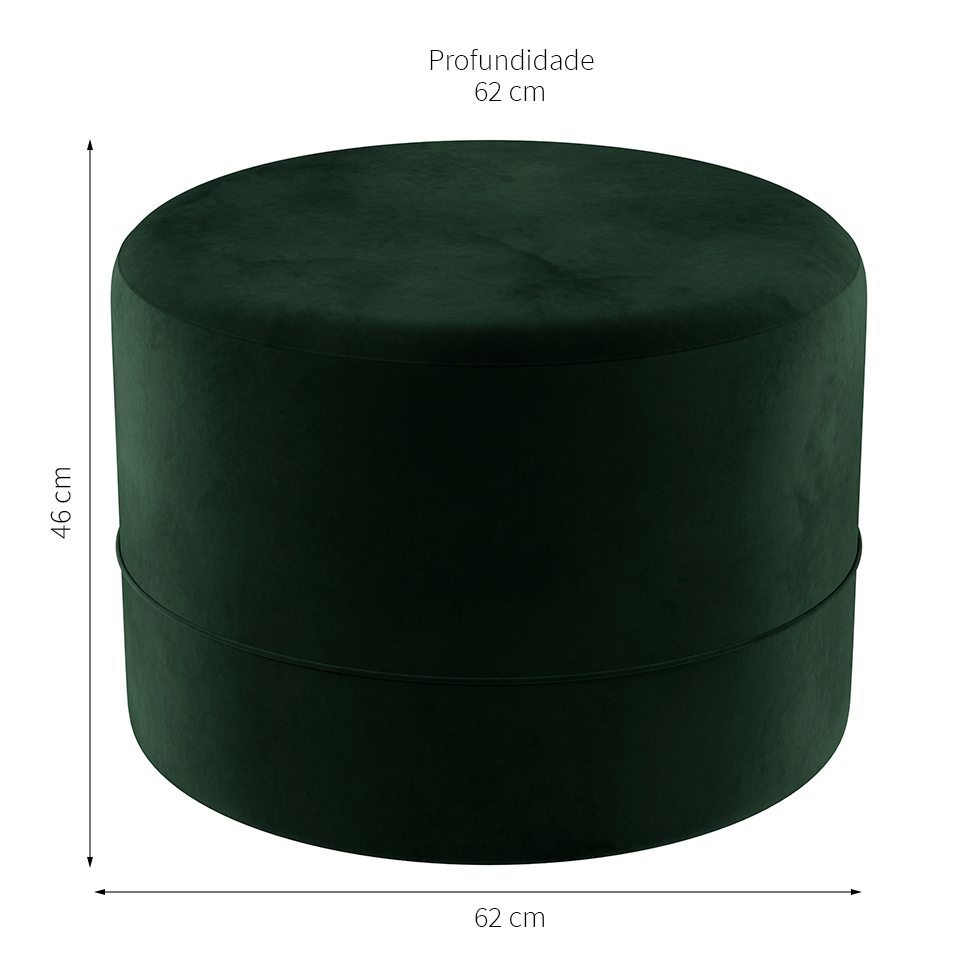 Puff Oxford Verde Musgo 62 cm