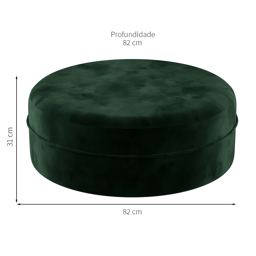 Puff Oxford Verde Musgo 82 cm
