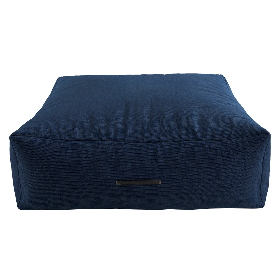Puff Quadrado Gigante Linho Azul Marinho