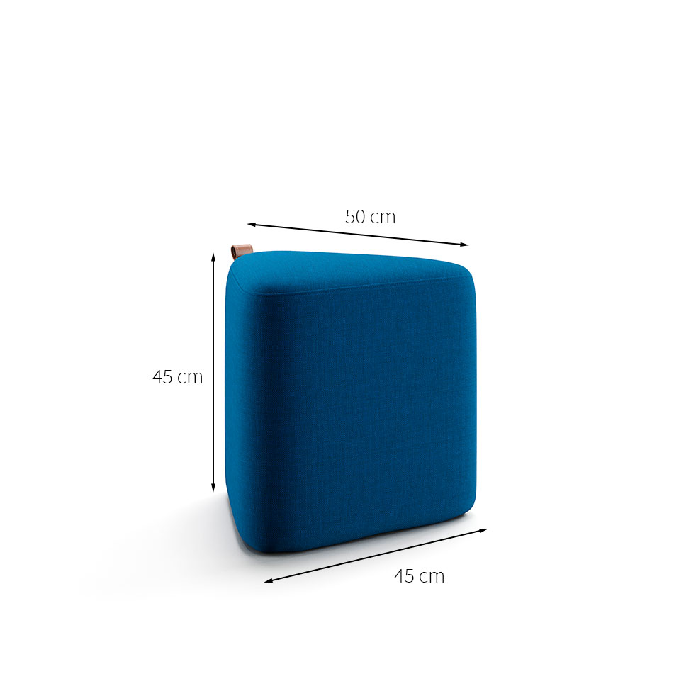 Puff Tortilha Linho Azul Marinho e Avelã 45 cm